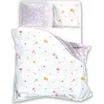 BÍLÉ POVLEČENÍ LOUKA JEMNÝ KVĚTINOVÝ VZOR PROVENCE BAVLNA 220x200