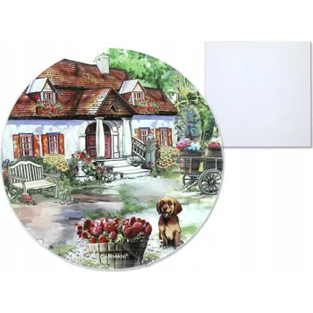 Kuchyňské prkénko SKLENĚNÉ KRÁJECÍ PRKÉNKO KULATÉ PODLOŽKA VILLAGE LIFE VENKOVSKÝ ŽIVOT