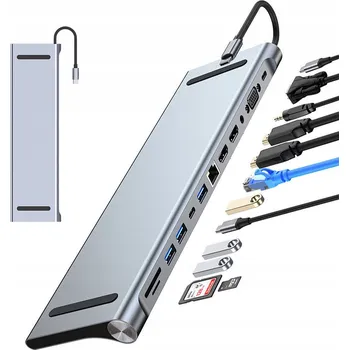 Dokovací stanice USB-C se 2x HDMI, 2x USB 3.0, Ethernetem a čtečka paměťových karet