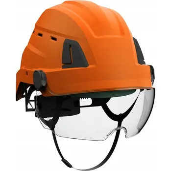 Pracovní přilba PŘILBA OCHRANNÁ ATRA 40V ventilovaná s štítem S41 ORANŽOVÁ