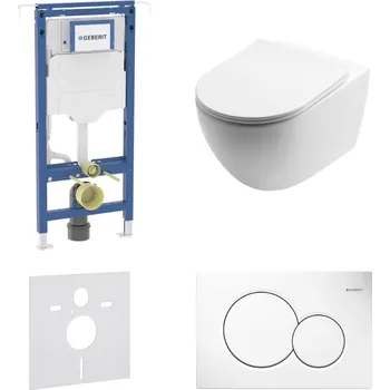 WC sada AKČNÍ SET 5v1 Geberit Duofix Special 111.355.00.6 + WC mísa SLOVARM Tornado W YJ-2385, bílá