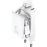 Joyroom JR-TCL05 GaN síťová nabíječka 45 W 2x USB-C s integrovaným organizérem na kabel