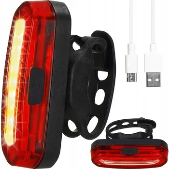 Cyklosvítilna Zadní světlo na kolo USB LED silné osvětlení na kolo akumulátor
