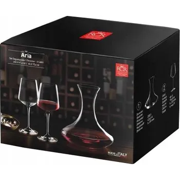 SADA NA VÍNO KARAFA + SKLENIČKY RCR ARIA 1+2 DÍLY