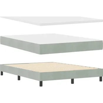 Postel Nastavitelná pružinová postel světle šedá 203 x 144 x 88 cm sametová