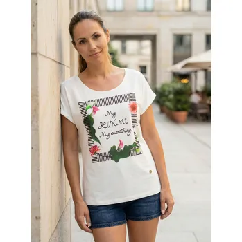 Dámská móda Dámské triko s krátkým rukávem KIXMI JENNY BÍLÁ S