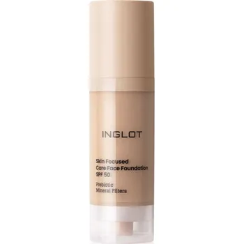 Make-up Inglot Skin Focused Care Face Foundation SPF 50 krycí make-up SPF 50 odstín 306 Medium Beige 30 ml