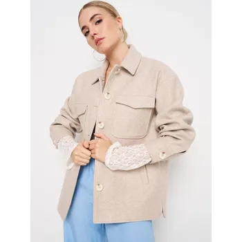 Sinsay - Košilová bunda typu shacket - béžová - 558FH-02M - 558FH-02M-XXL