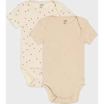 Chlapecké tričko Sinsay - Žebrované žerzejové body 2 pack - krémová - 5622C-01X - 5-2 r)