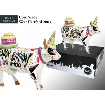 Figurka SBĚRATELSKÁ FIGURKA COWPARADE KRÁVA HAPPY BIRTHDAY MIKE DOWDALL DÁREK