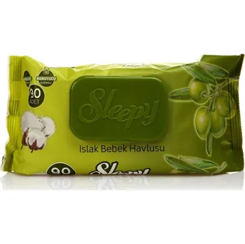 Utěrka Vlhčené ubrousky pro děti a kojence SLEEPY EASY 90 ks - olivové