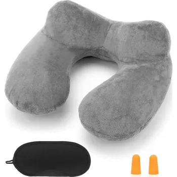 Polštář Měkký Nafukovací Polštář Šedý s Povlakem