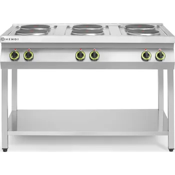 Vařič Elektrický vařič Kitchen Line – 6 plotýnek s otevřenou podstavou, HENDI, Kitchen Line, 400V/15600W, 1200x700x(H)900mm