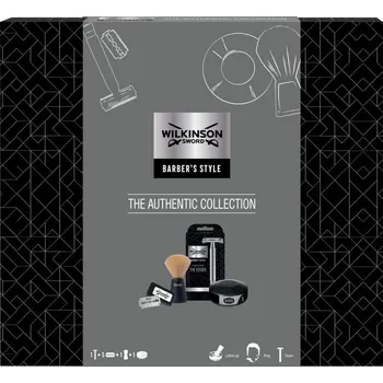 Wilkinson Sword The Authentic Collection holicí strojek + žiletky 5 ks + mýdlo na holení 125 g + štětka na holení
