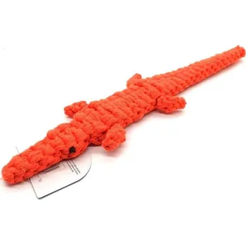 Hračka pro psa Krokodýl oranžový - proplétaný 50cm (40/1)