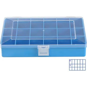 Nářadí na motocykly Hünersdorff Třídicí box Hünersdorff, Compact (170x250x46mm) 18 přihrádek, modrá, polystyren 53522