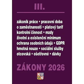 Zákony III/2026 - Zákoník práce, Pojištění, Sociální služby Kniha