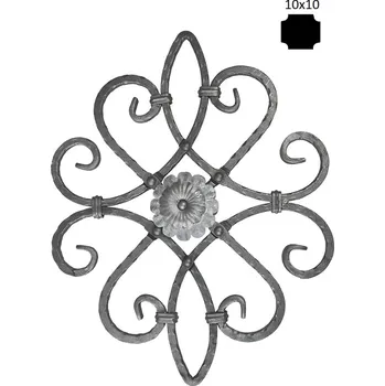 Zábradlí kovářský ornament 3317, oboustranný - 530 x 420 mm, 10 x 10 mm