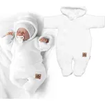Zimní pletená kombinézka/overálek s kapucí Baby Nellys - bílá Velikost: 62 (2-3m)
