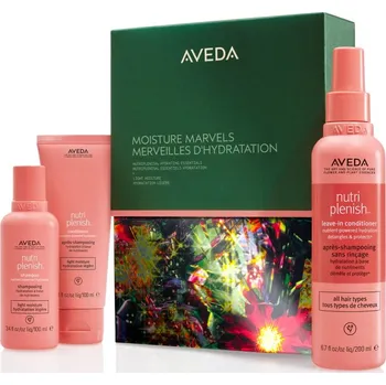 Kosmetická sada Aveda Holiday Aveda Nutriplenish™ Shampoo Light Moisture lehký hydratační šampon pro suché vlasy 100 ml + Aveda Nutriplenish™ Conditioner Light Moisture lehký kondicionér pro výživu a hydrataci 100 ml + Aveda Nutriplenish™ Leave-In Conditioner uhlazující