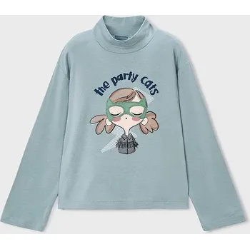 Tričko s dlouhým rukávem Mayoral 4002.6H.Mini.9BYA tyrkysová 67X, vel. 128