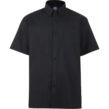 KAM košile pánská KBS 663A krátký rukáv nadměrná velikost černá 7XL