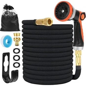 Zahradní hadice Rozšiřitelná zahradní hadice s 10 rozprašovacími režimy, vhodná pro kohoutky o průměru 1/2" a 3/4",