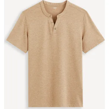 Pánská móda Celio Tričko henley Cegeti 1140288 Béžová XL