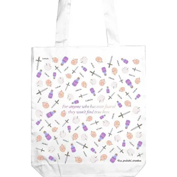 Taška z bio bavlny s potiskem Plátěná taška Bylo Nebylo Jedno Zlomené Srdce s citátem