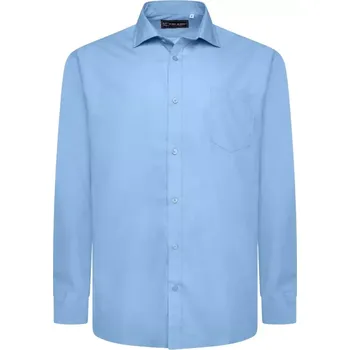 Pánská móda Velká pánská košile s dlouhým rukávem hladká Kam 601 světle modrá (5XL)