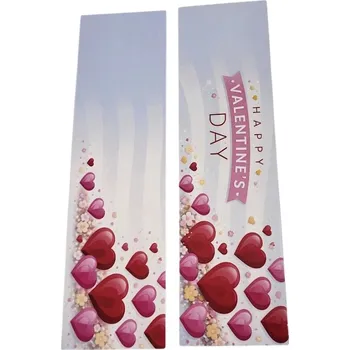 Jednorázové nádobí Kartička „ Valentýnská srdíčka" (24 × 6,5 cm)– 25 ks/balení (NEPROMASTITELNÁ -oboustranná)