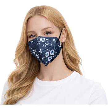 respirátor Balerina zdravotnický Český nano respirátor FFP2 - Blue Flowers