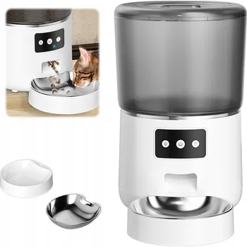 Miska pro psa AUTOMATYCZNY PODWÓJNY DÁVKOVAČ KRMIVA PRO PSA KOČKU 4L Wi-Fi PRO PSY A KOČKY