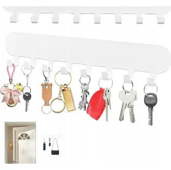 Věšák Nástěnný věšák s 8 háčky SAMOLEPICÍ do garáže a předsíně