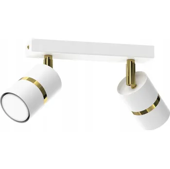 STROPNÍ SVÍTIDLO NASTAVITELNÝ STROPNÍ SVÍTIDLO LUSTR 2XGU10 BÍLÁ ZLATÁ TRUBICE LED
