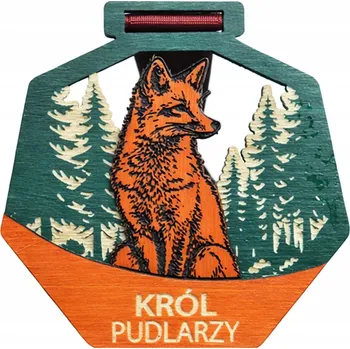 Dřevěná medaile na lov KRÁL VICEKRÁL LOVU s jelenem