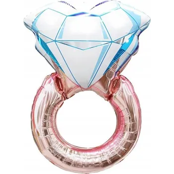 Balónek Fóliový balónek Prstýnek růžový, 42x58 cm