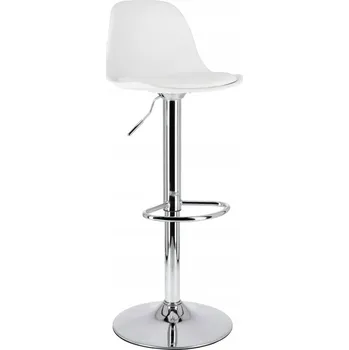 Barová židle Barová Židle bílá otočná, moderní barová židle s nastavitelnou výškou, ekokůže