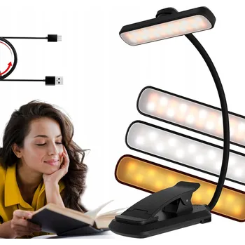 Lampička BEZDRÁTOVÁ NOČNÍ STOLNÍ USB LAMPIČKA NA ČTENÍ KNIH S 24LED KLIPEM