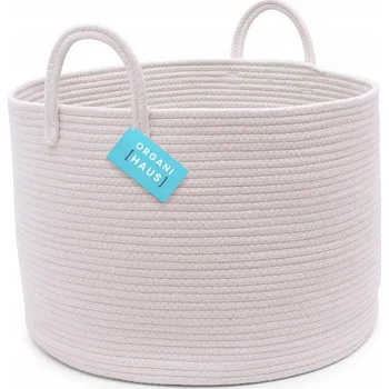 Koš na prádlo OrganiHaus 64 l, béžový, bílý, vícebarevný