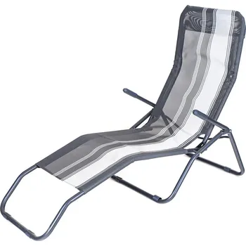 Zahradní lehátko HAPPY GREEN lehátko skládací kov.142x60x96cm PRUH ČER, nosnost 100kg