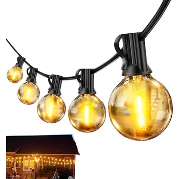 Venkovní osvětlení Zahradní Girlanda Světelný Řetěz LED 18M 30+1 Žárovek Venkovní G40