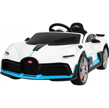 Dětské vozidlo Bugatti Divo Dětské autíčko na baterie bílé + dálkové ovládání + EVA + pomalý start + LED MP3