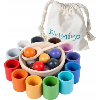 Dřevěná hračka KIDMIGO Montessori Dřevěná Hračka Třídič a Skládačka pro Děti 2-4 Let