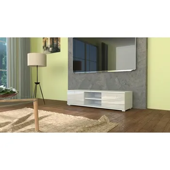 Televizní stolek TV stolek 120 BÍLÝ LESK