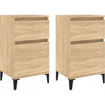Noční stolek Noční stolky z materiálu na bázi dřeva, dub sonoma, 40x35x70 cm, 2 ks