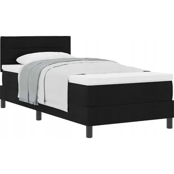 Postel Černá jednolůžková postel s matrací 203 x 93 x 88 cm, nastavitelné čelo