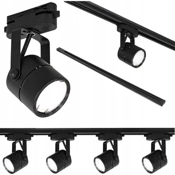 Bodové svítidlo Sada lištového osvětlení LIŠTA 1m + 4x reflektor GU10 ČERNÁ lampa