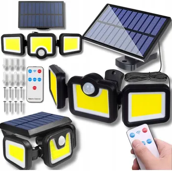 Venkovní osvětlení SOLÁRNÍ ZAHRADNÍ LAMPA LED SILNÁ S ČIDLEM POHYBU A SOUMRAKU + 5M KABEL