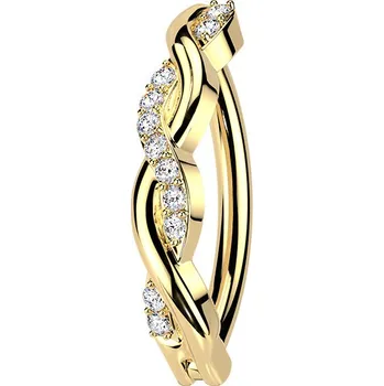 Piercing Šperky4U Zlacený piercing do pupíku se štítem - WP0114-GD